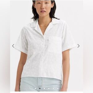 NWT Levi's Women’s Joyce Resort Shirt White Eyelet, Size XS